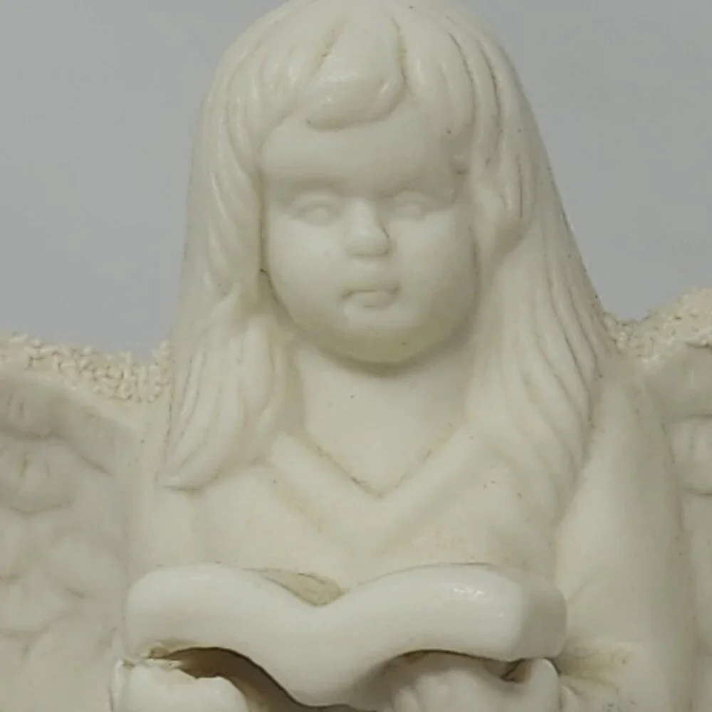 Angel & Child Figurine Jade Angel Candle Holder Dept‎ 56 Child With Wheelbarrow